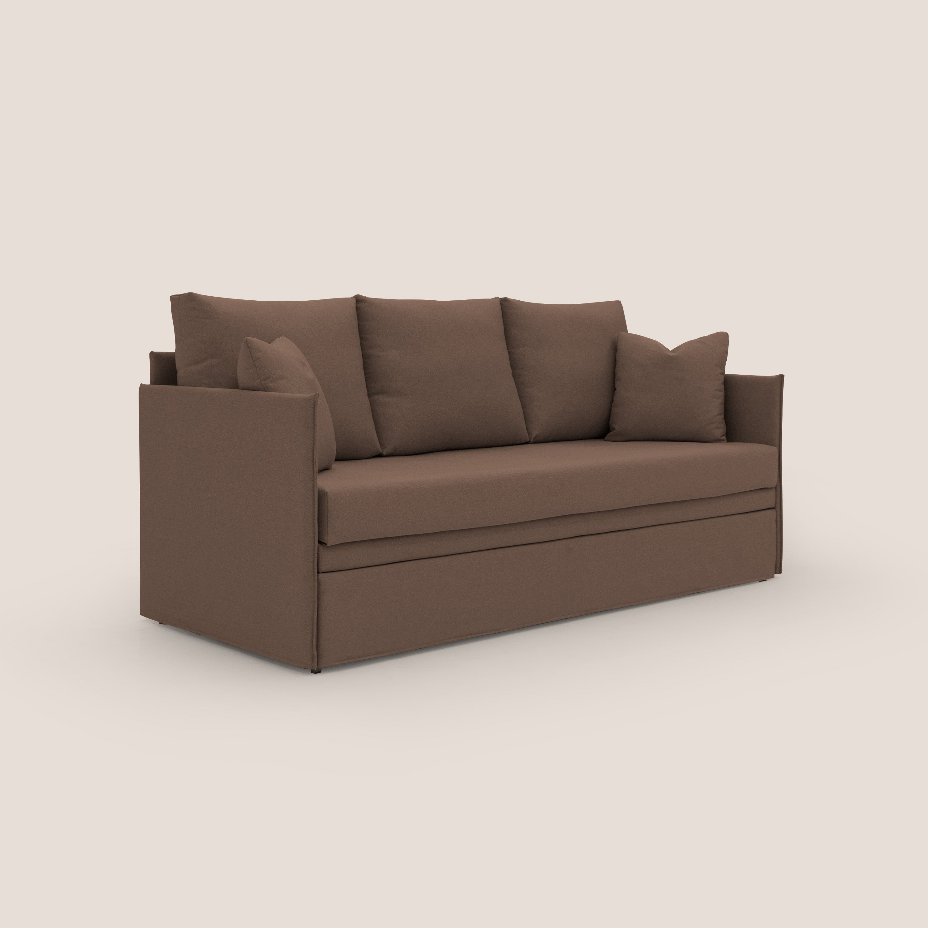 Brera Divano duplex con doppio letto in tessuto simil cotone impermeabile T13 marrone - divitt.sbs