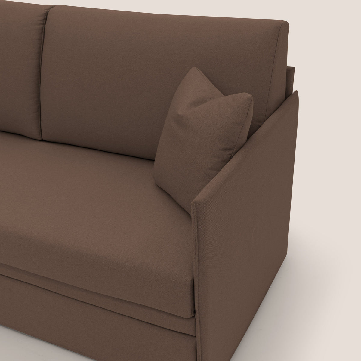 Tortona Divano duplex con doppio letto in tessuto simil cotone impermeabile T13 marrone - divitt.sbs