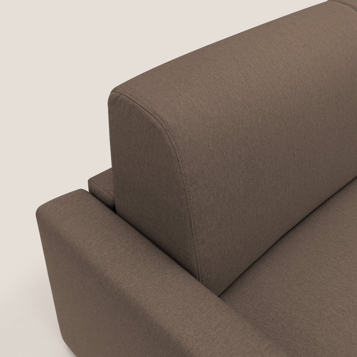 Kansas Divano letto matrimoniale alto 20 cm in tessuto impermeabile misto cotone T13 marrone - divitt.sbs
