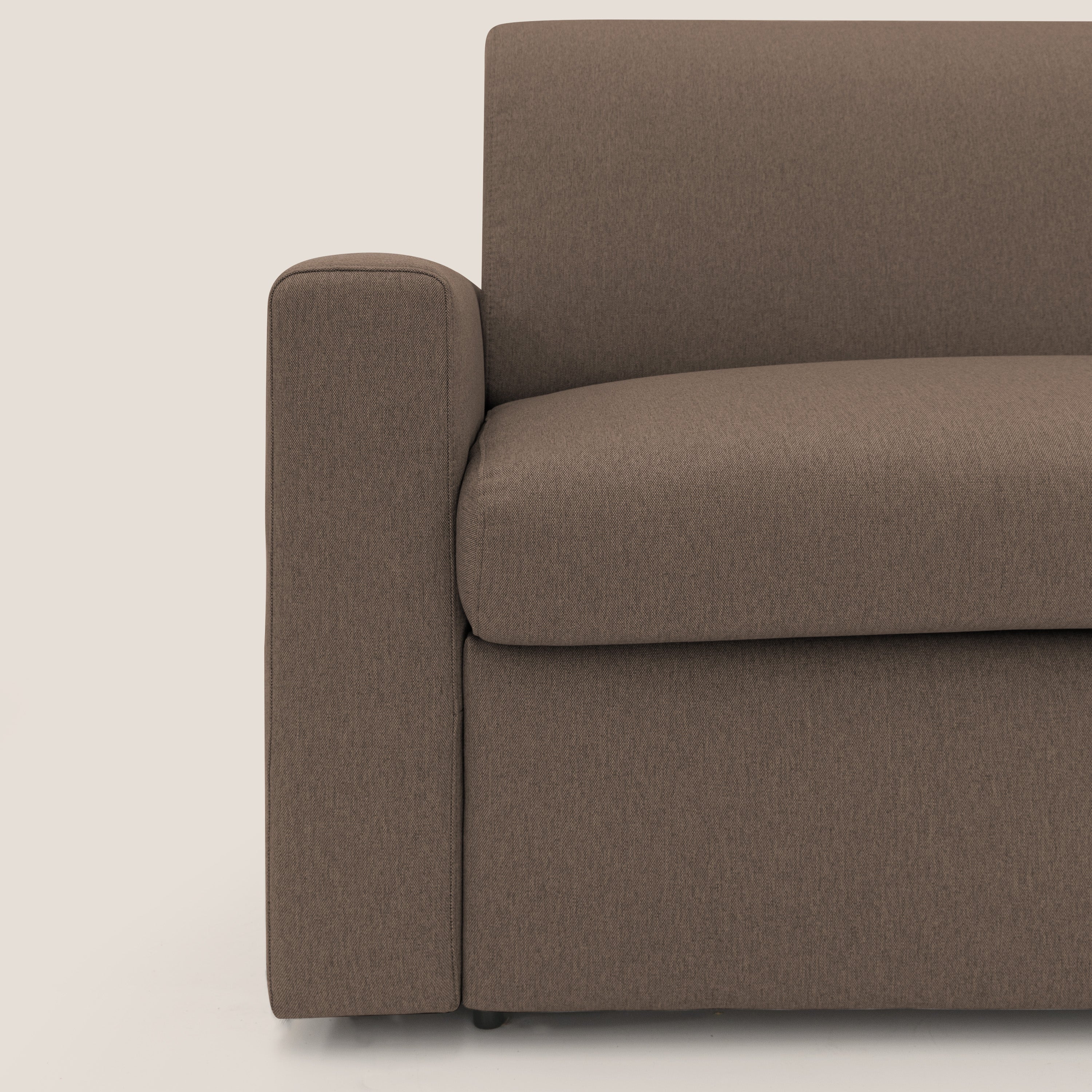 Kansas Divano letto matrimoniale alto 20 cm in tessuto impermeabile misto cotone T13 marrone - divitt.sbs