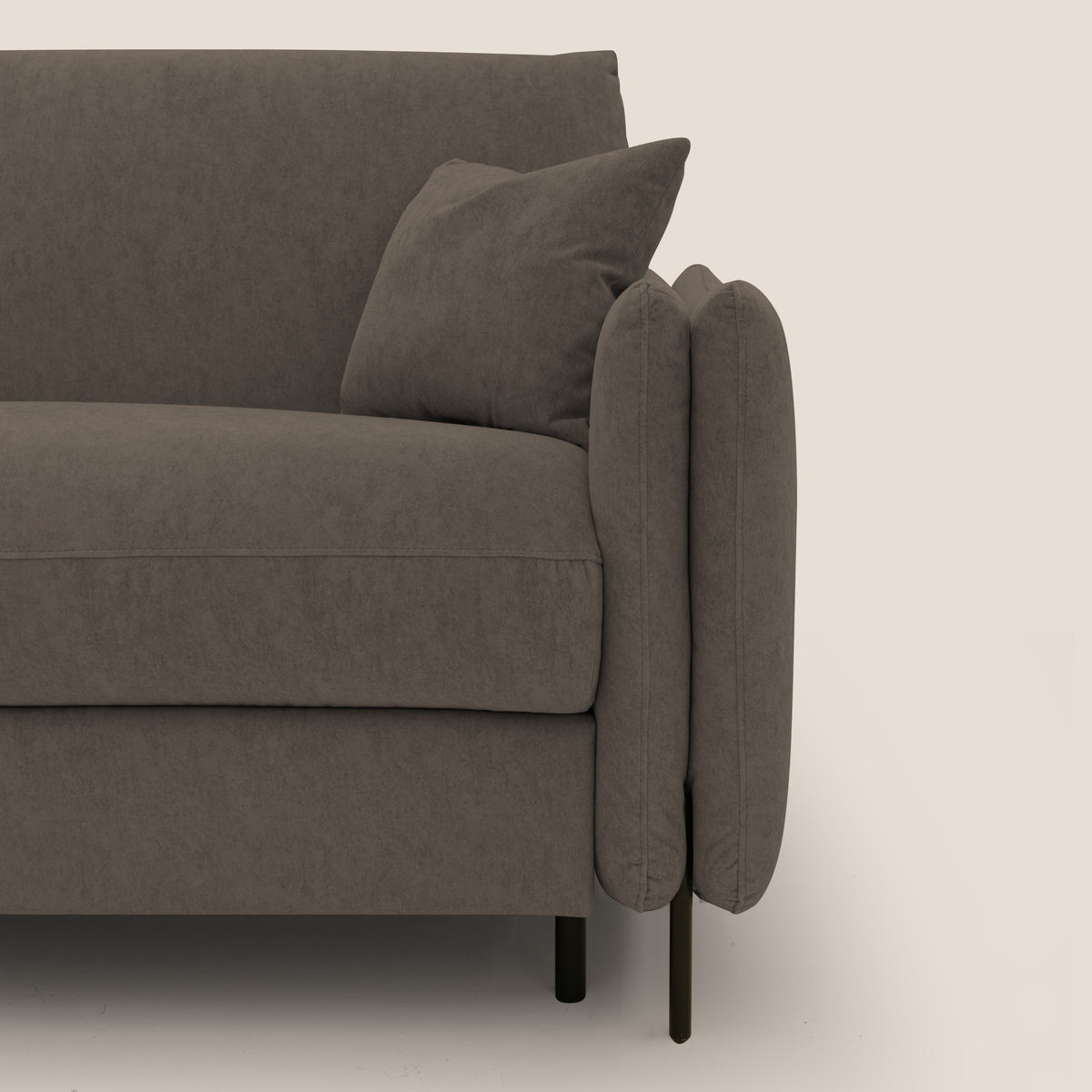 Gregory Divano letto con materasso h18 cm in microfibra effetto velluto impermeabile T09 marrone - divitt.sbs