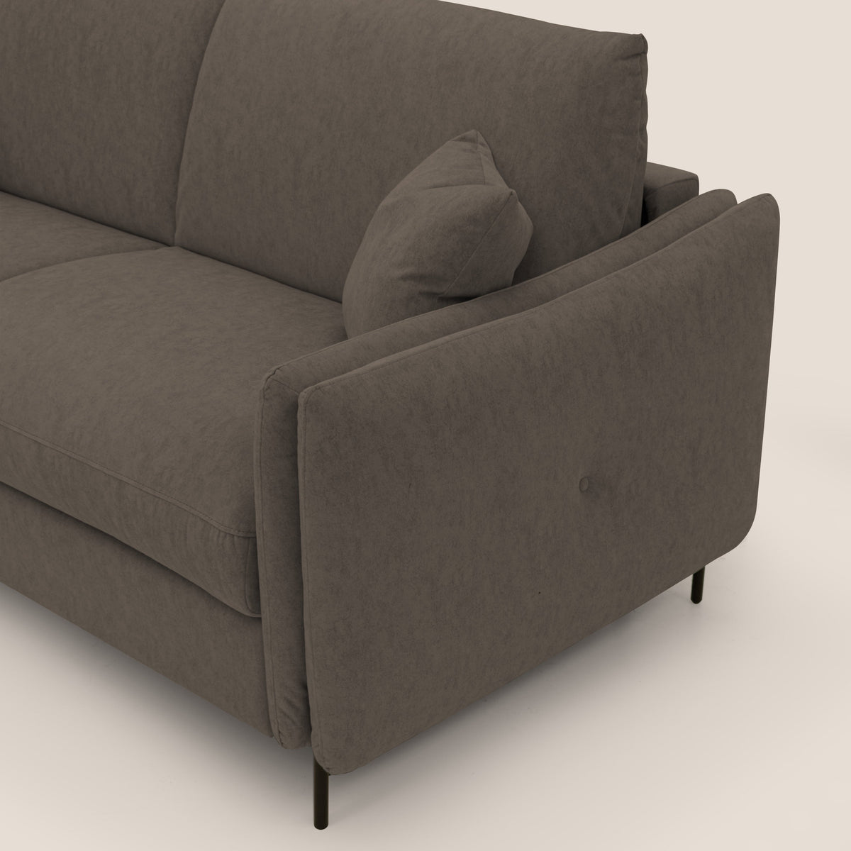 Gregory Divano letto con materasso h18 cm in microfibra effetto velluto impermeabile T09 marrone - divitt.sbs