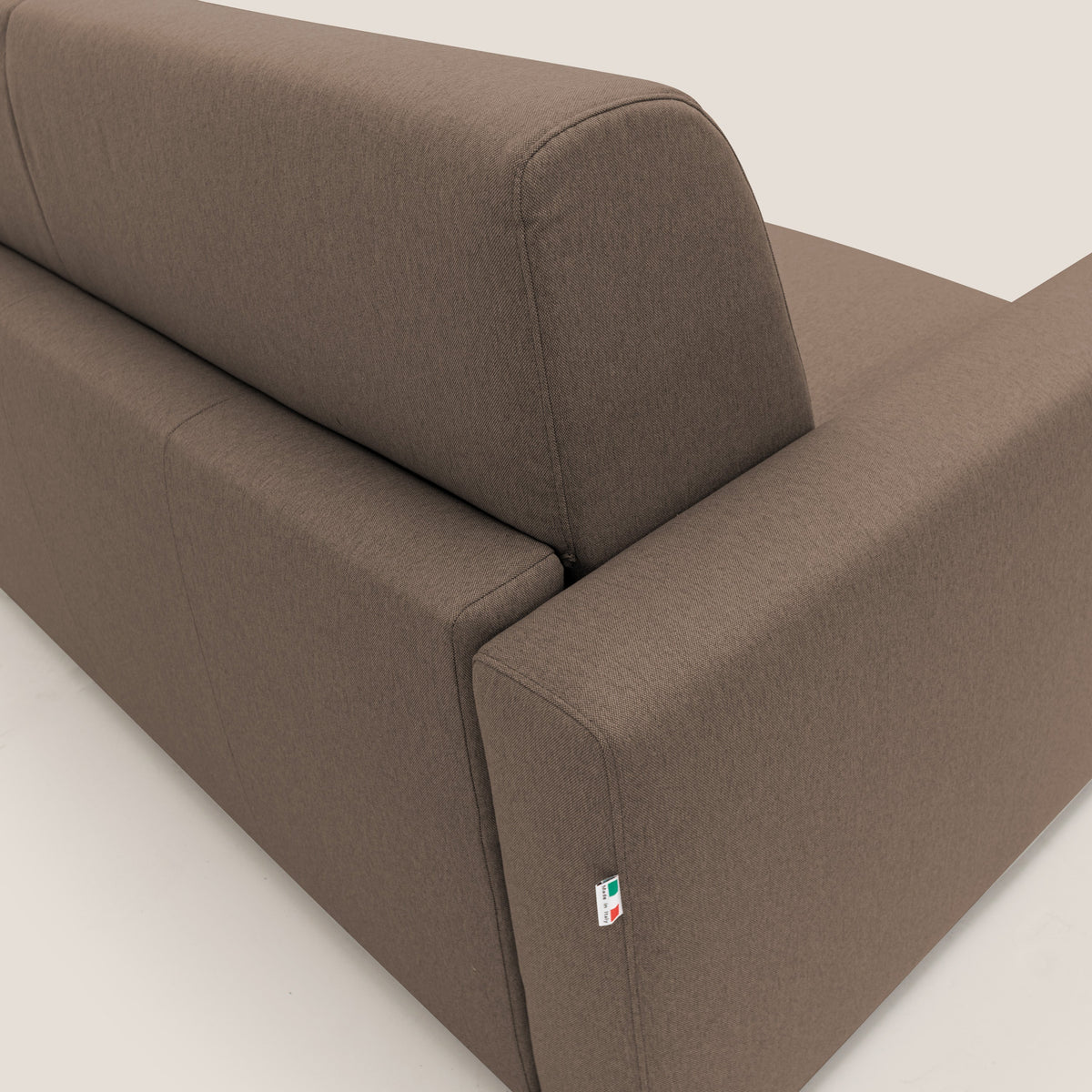 Kansas Divano letto matrimoniale alto 20 cm in tessuto impermeabile misto cotone T13 marrone - divitt.sbs