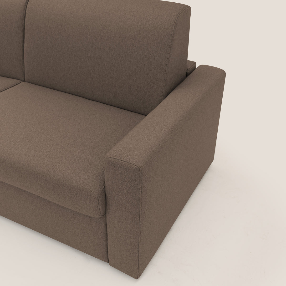 Kansas Divano letto matrimoniale alto 20 cm in tessuto impermeabile misto cotone T13 marrone - divitt.sbs
