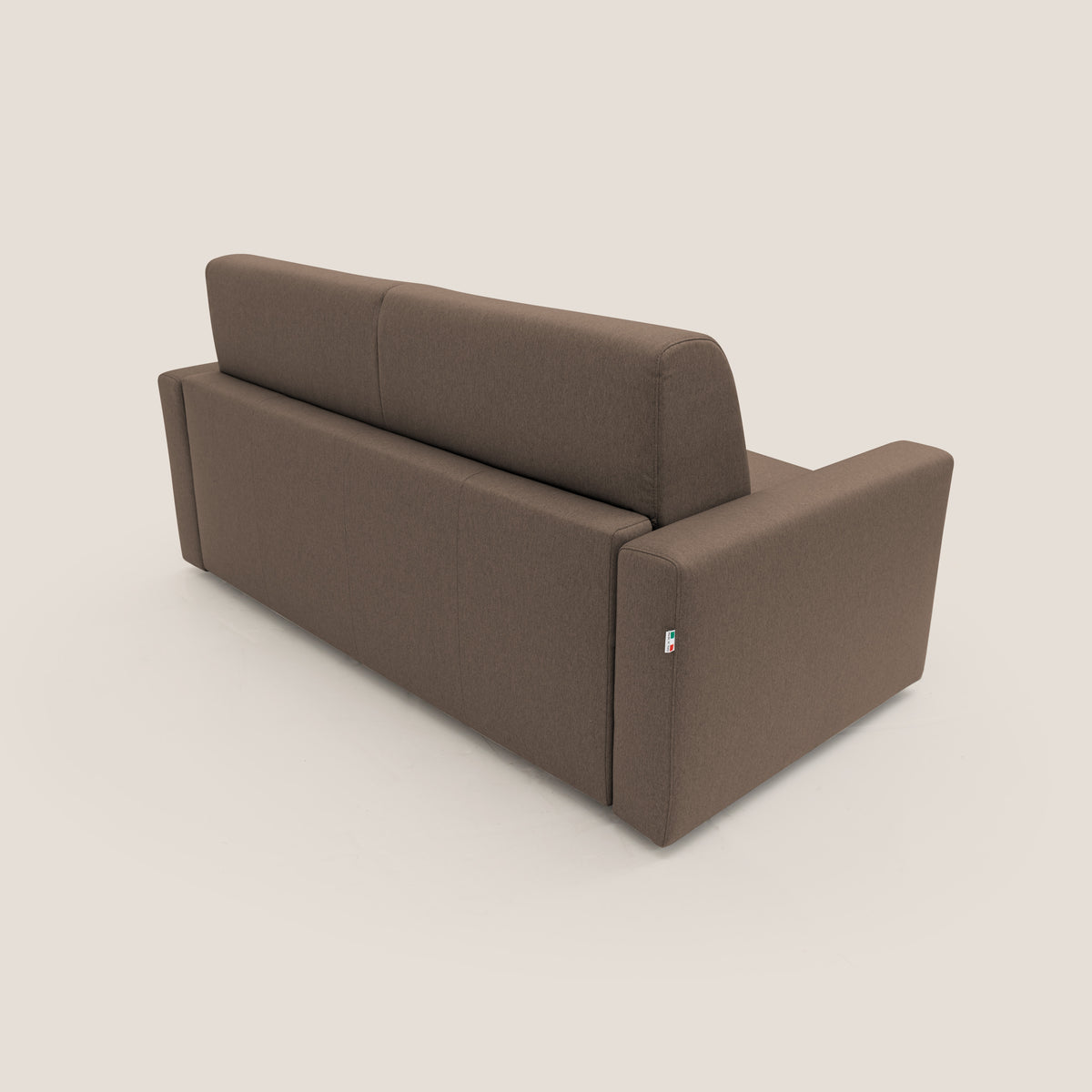 Kansas Divano letto matrimoniale alto 20 cm in tessuto impermeabile misto cotone T13 marrone - divitt.sbs