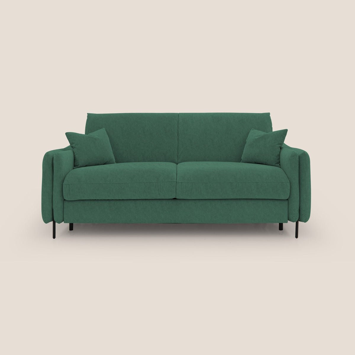 Gregory Divano letto con materasso h18 cm in microfibra effetto velluto impermeabile T09 verde - divitt.sbs