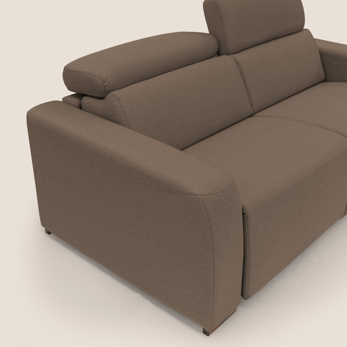 Poseidon divano letto + relax elettrico in tessuto smacchiabile impermeabile T05 marrone - divitt.sbs