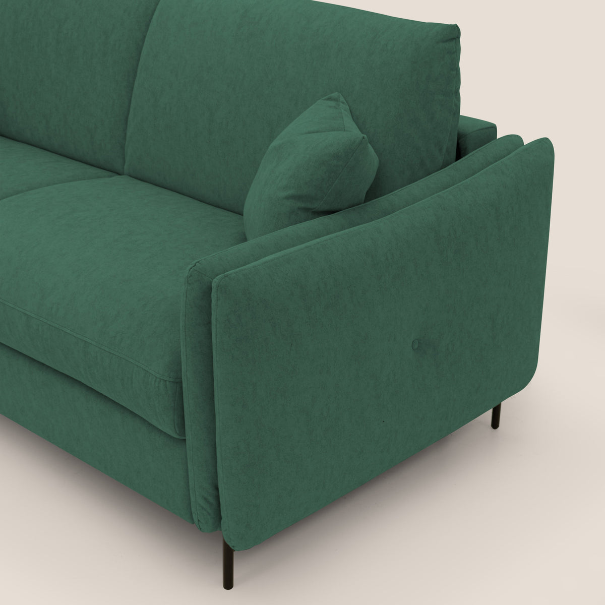 Gregory Divano letto con materasso h18 cm in microfibra effetto velluto impermeabile T09 verde - divitt.sbs
