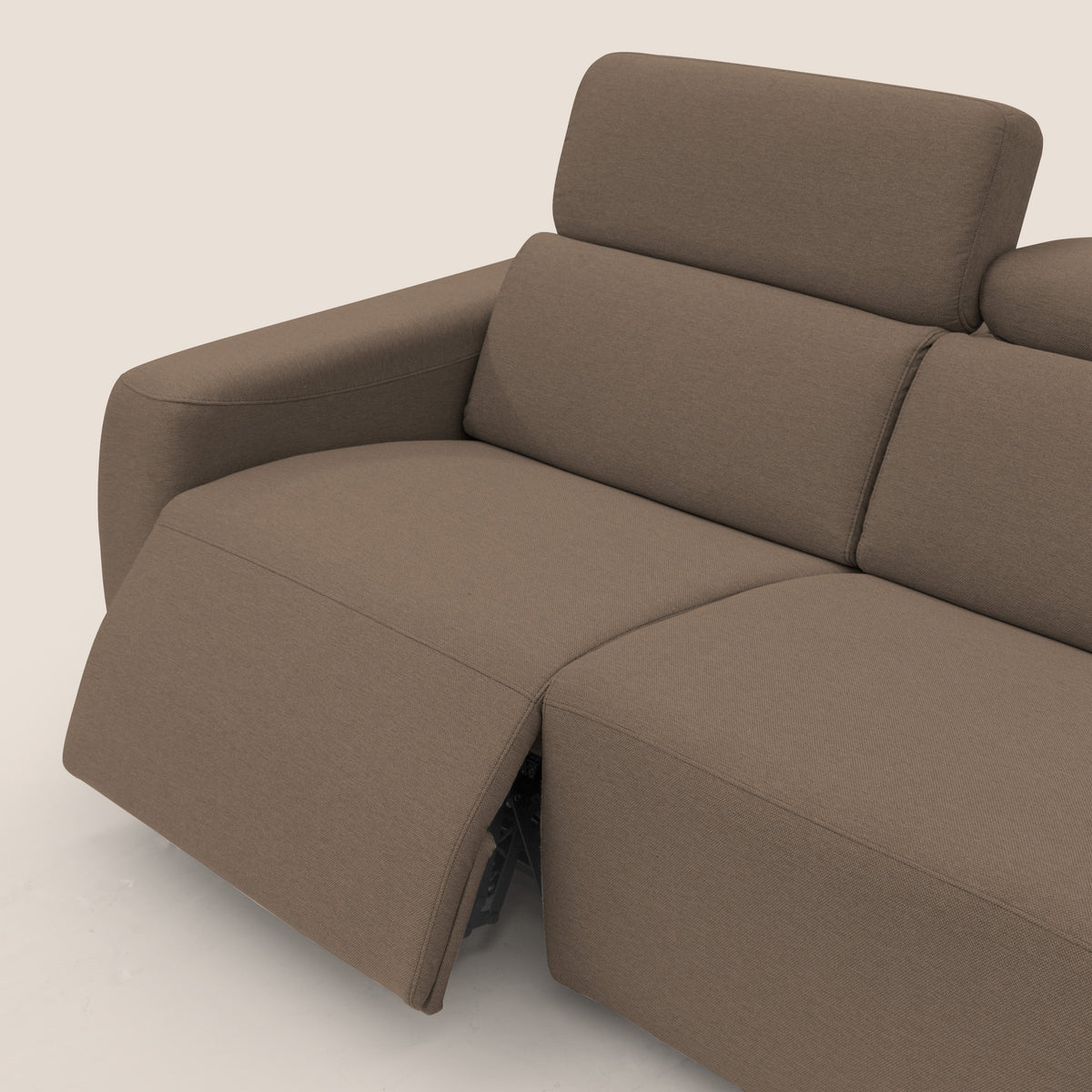 Poseidon divano letto + relax elettrico in tessuto smacchiabile impermeabile T05 marrone - divitt.sbs