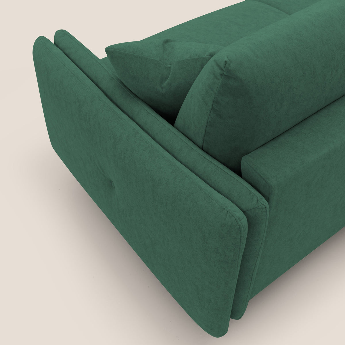 Gregory Divano letto con materasso h18 cm in microfibra effetto velluto impermeabile T09 verde - divitt.sbs