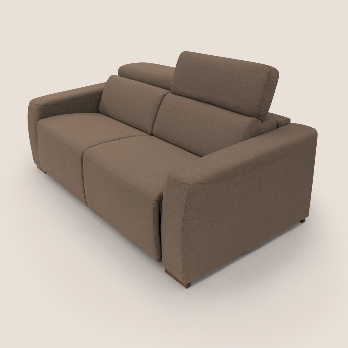 Poseidon divano letto + relax elettrico in tessuto smacchiabile impermeabile T05 marrone - divitt.sbs