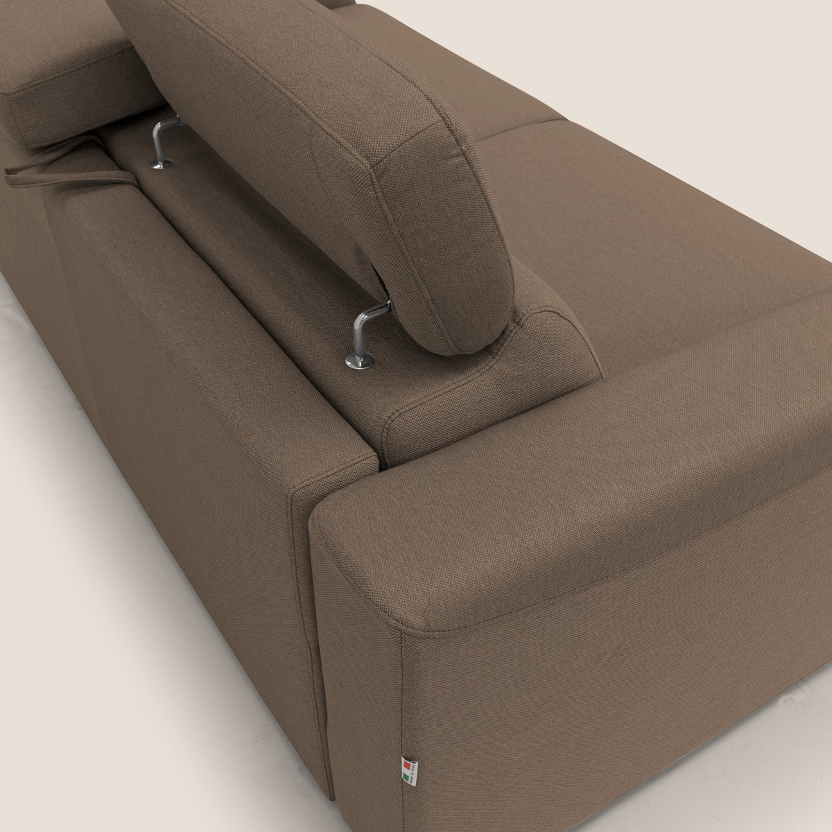 Poseidon divano letto + relax elettrico in tessuto smacchiabile impermeabile T05 marrone - divitt.sbs
