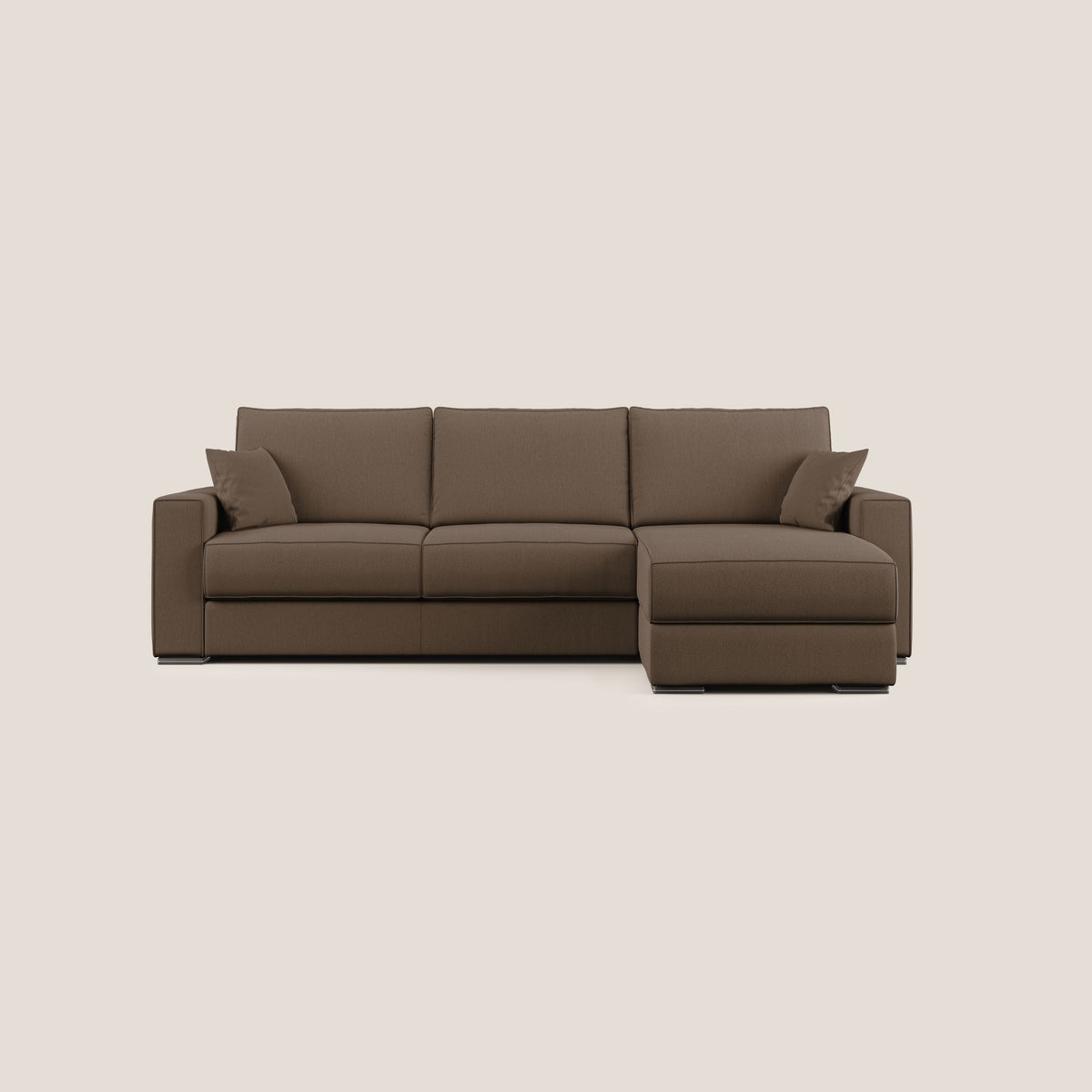 Dream Divano letto angolare in tessuto smacchiabile T05 marrone - divitt.sbs