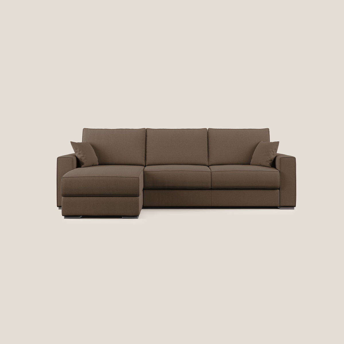 Dream Divano letto angolare in tessuto smacchiabile T05 marrone - divitt.sbs