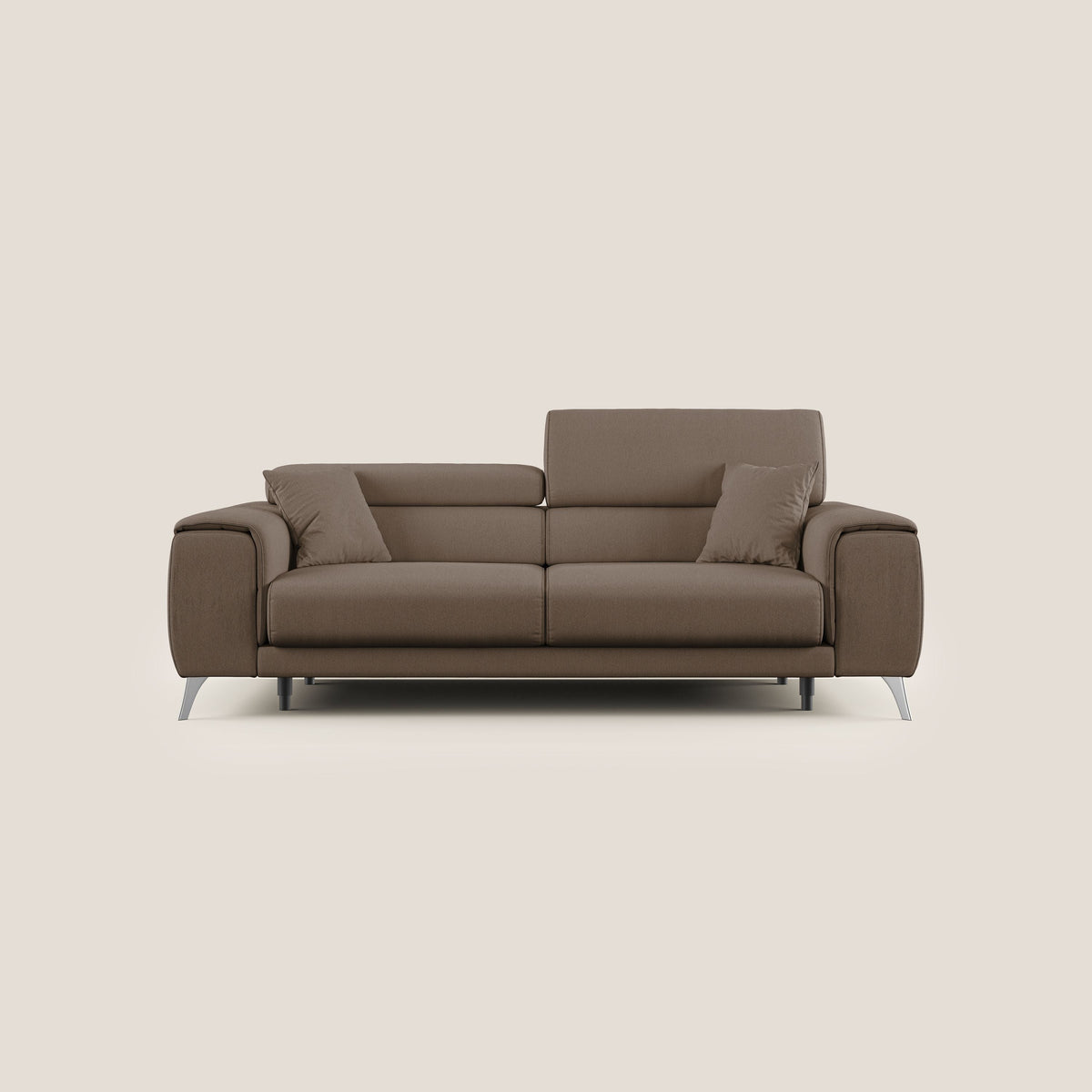 Fusion divano con sedute allungabili in tessuto smacchiabile T05 marrone - divitt.sbs
