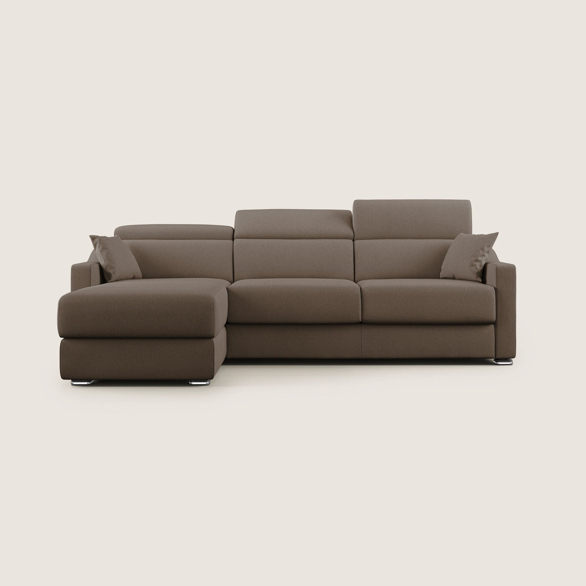 Amber divano letto angolare in tessuto smacchiabile T05 marrone - divitt.sbs