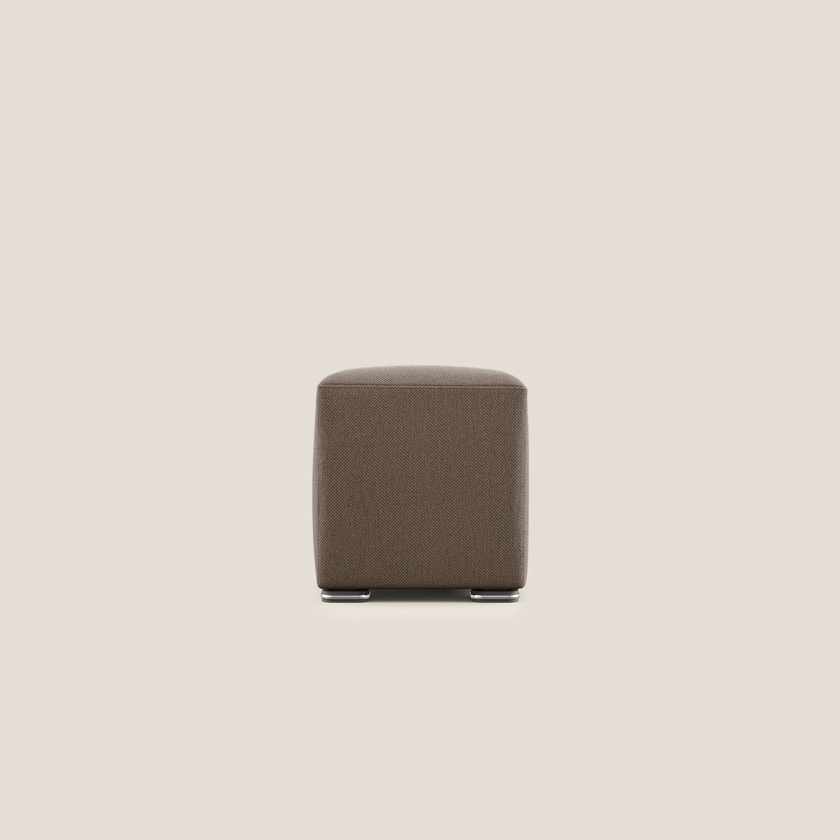 Cube pouf in tessuto morbido smacchiabile T05 marrone - divitt.sbs