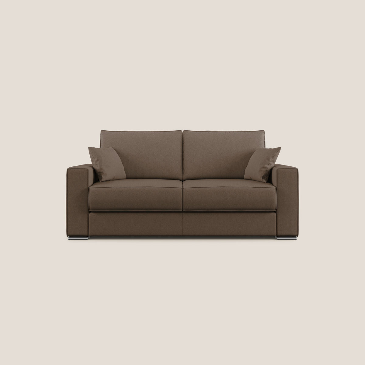 Dream Divano letto moderno dai morbidi cuscini in tessuto smacchiabile T05 marrone - divitt.sbs