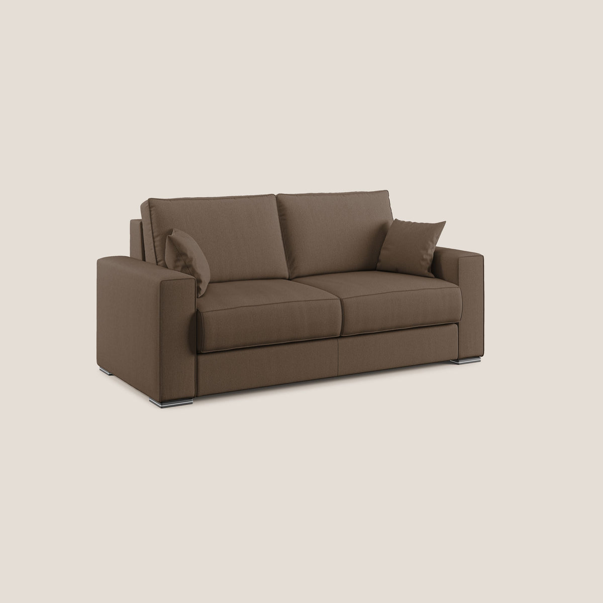 Dream Divano letto moderno dai morbidi cuscini in tessuto smacchiabile T05 marrone - divitt.sbs