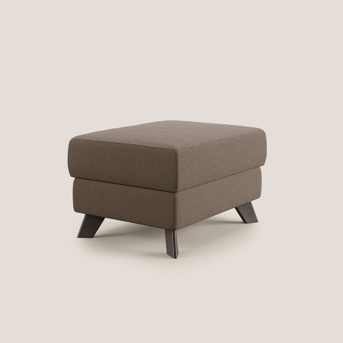 Moon Pouf contenitore e piedini alti in tessuto smacchiabile con acqua T05 marrone - divitt.sbs
