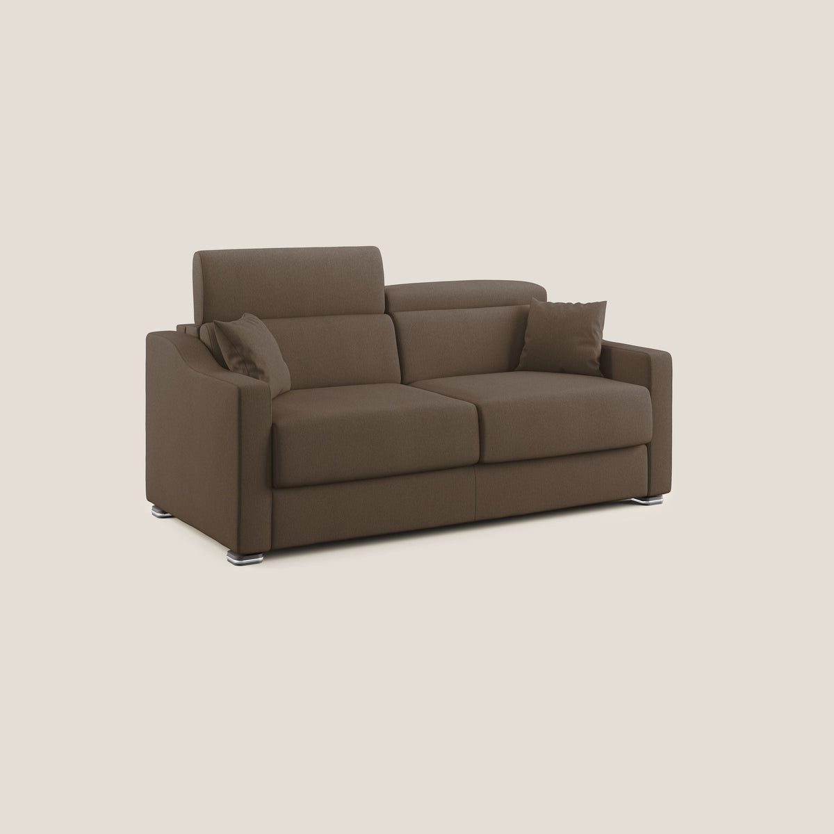 Amber divano letto matrimoniale in tessuto smacchiabile T05 marrone - divitt.sbs