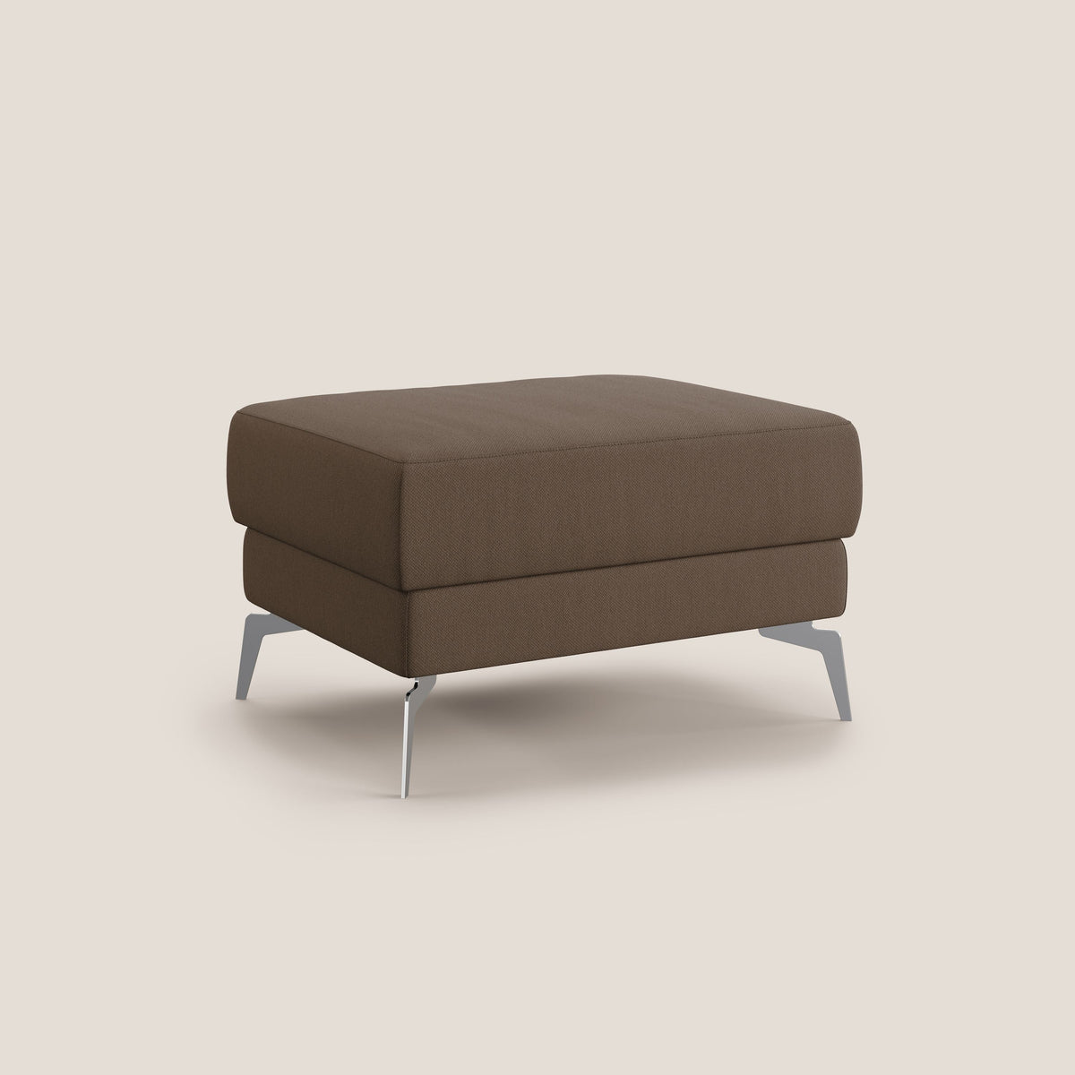 Star Pouf con piedini alti in tessuto smacchiabile T05 marrone - divitt.sbs