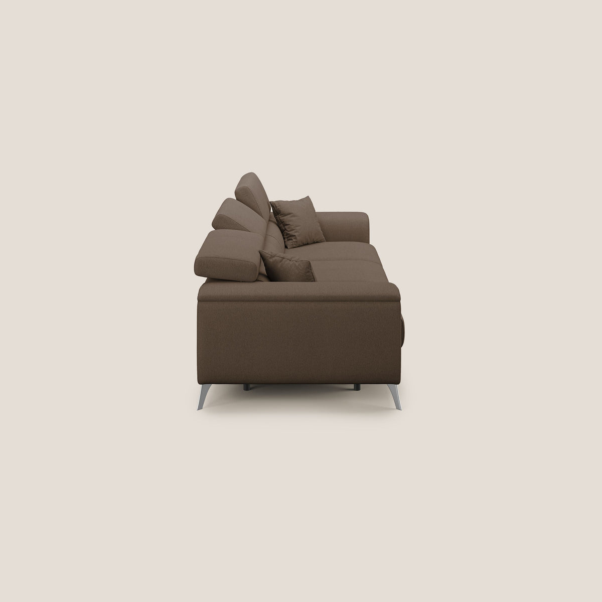 Fusion divano con 3 sedute allungabili in tessuto smacchiabile T05 marrone - divitt.sbs