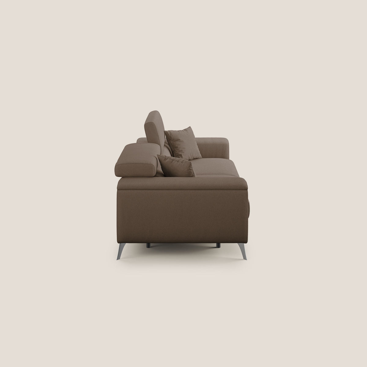 Fusion divano con sedute allungabili in tessuto smacchiabile T05 marrone - divitt.sbs
