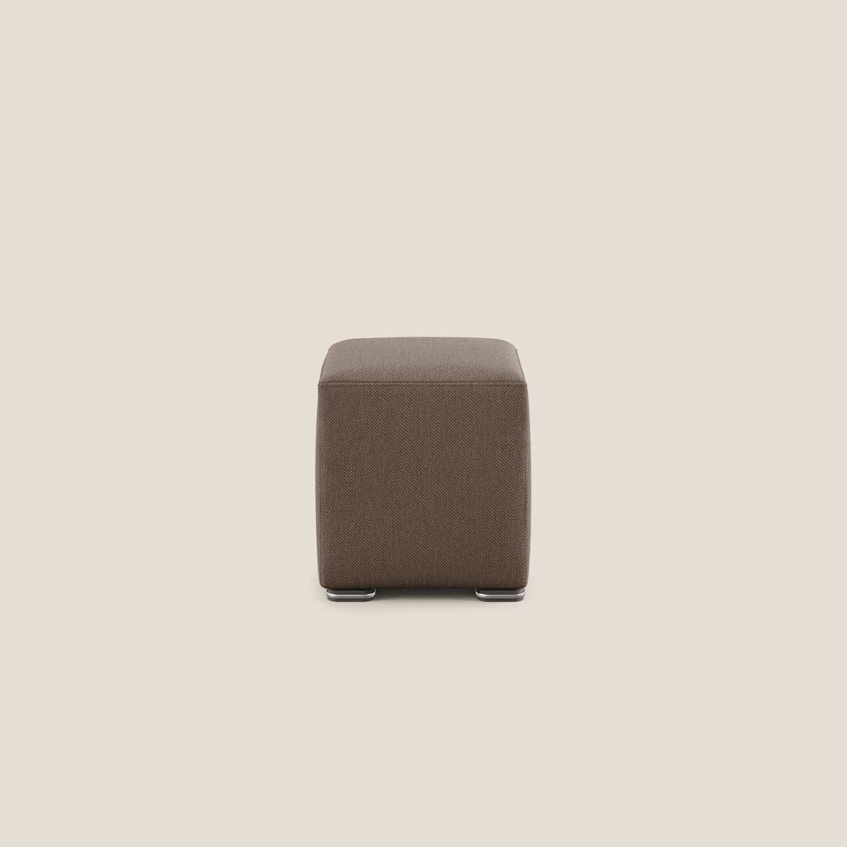 Cube pouf in tessuto morbido smacchiabile T05 marrone - divitt.sbs