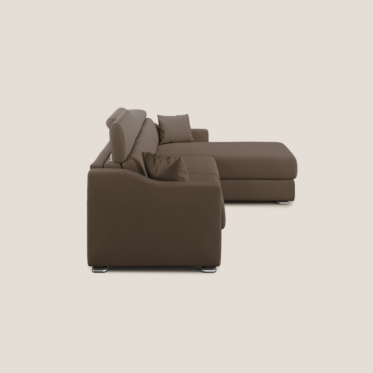 Amber divano letto angolare in tessuto smacchiabile T05 marrone - divitt.sbs