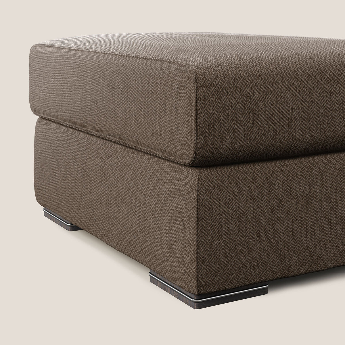 Sun pouf apribile contenitore in tessuto smacchiabile ad acqua T05 marrone - divitt.sbs