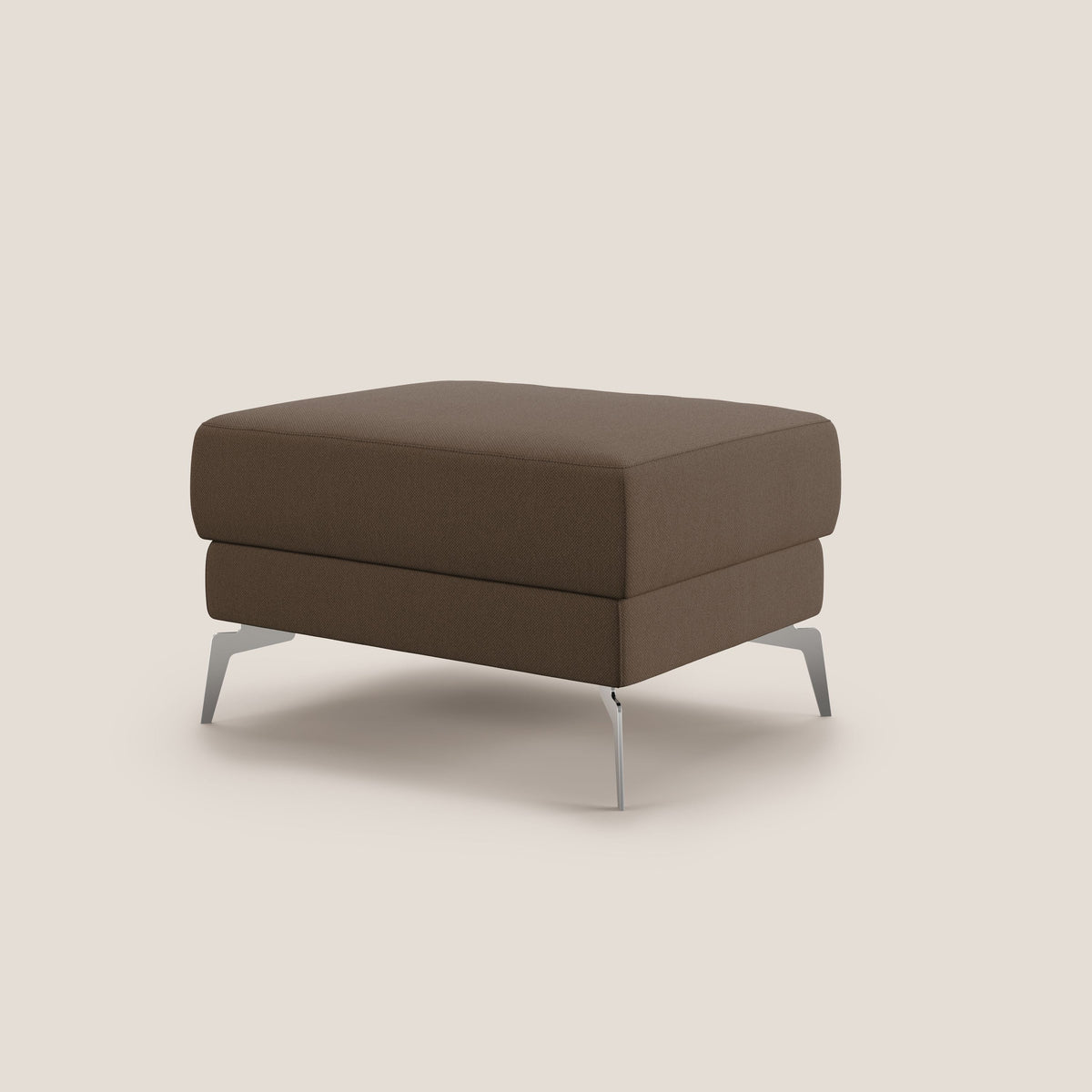 Star Pouf con piedini alti in tessuto smacchiabile T05 marrone - divitt.sbs