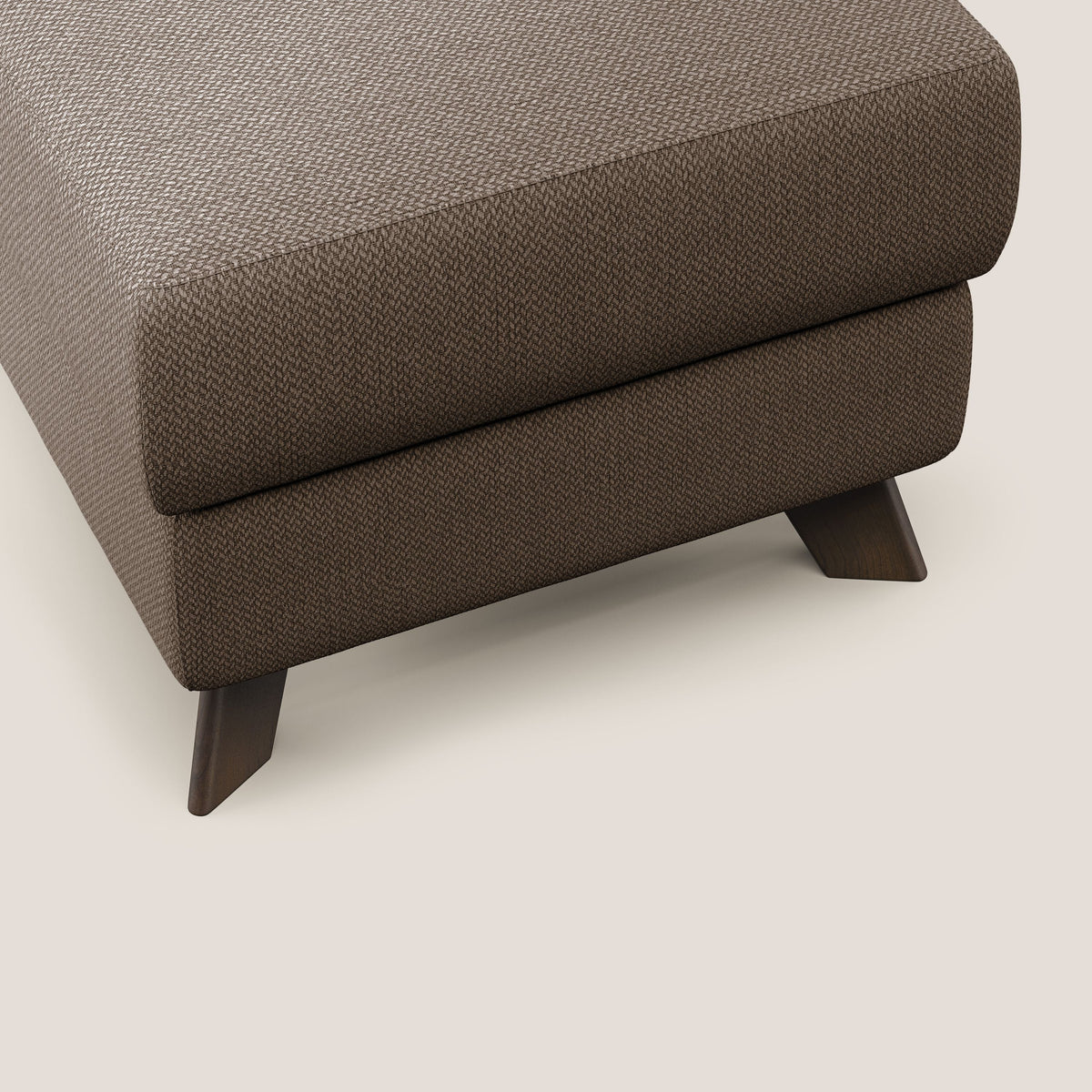 Moon Pouf contenitore e piedini alti in tessuto smacchiabile con acqua T05 marrone - divitt.sbs