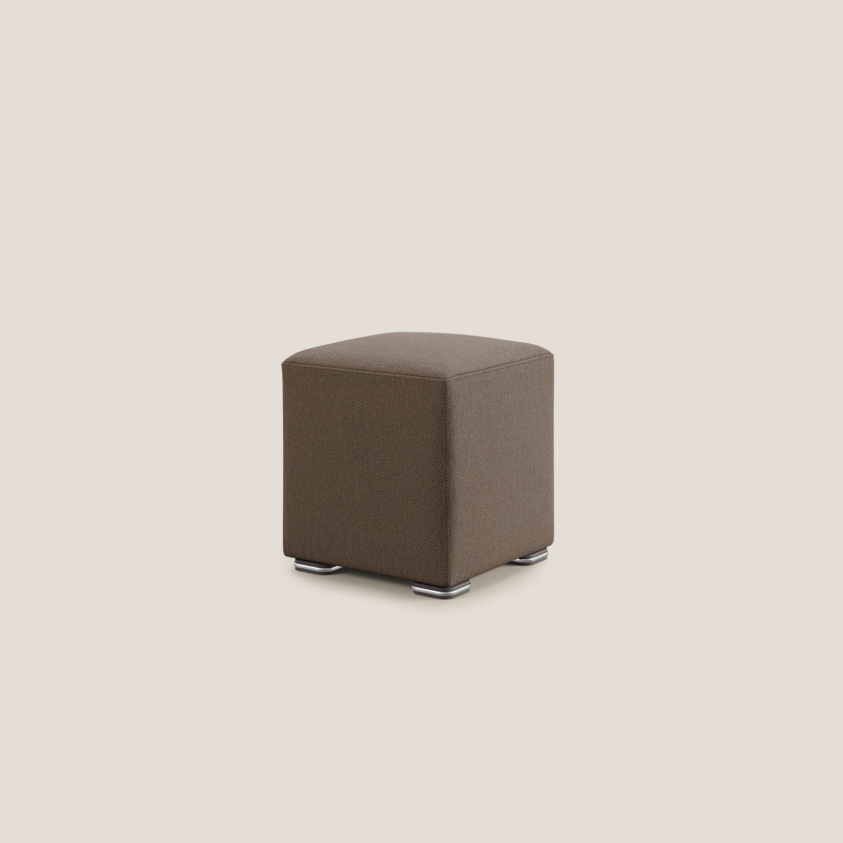 Cube pouf in tessuto morbido smacchiabile T05 marrone - divitt.sbs