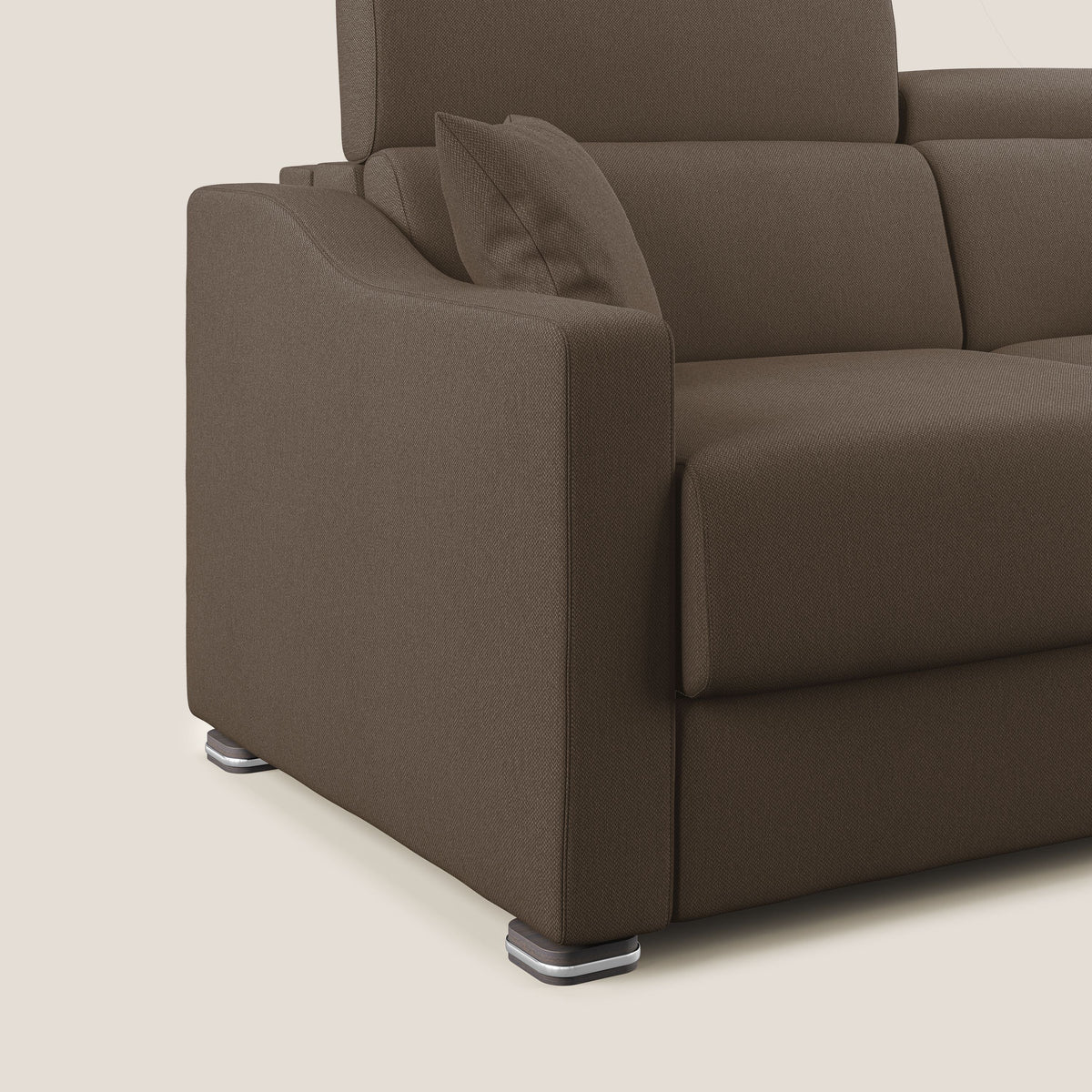 Amber divano letto matrimoniale in tessuto smacchiabile T05 marrone - divitt.sbs