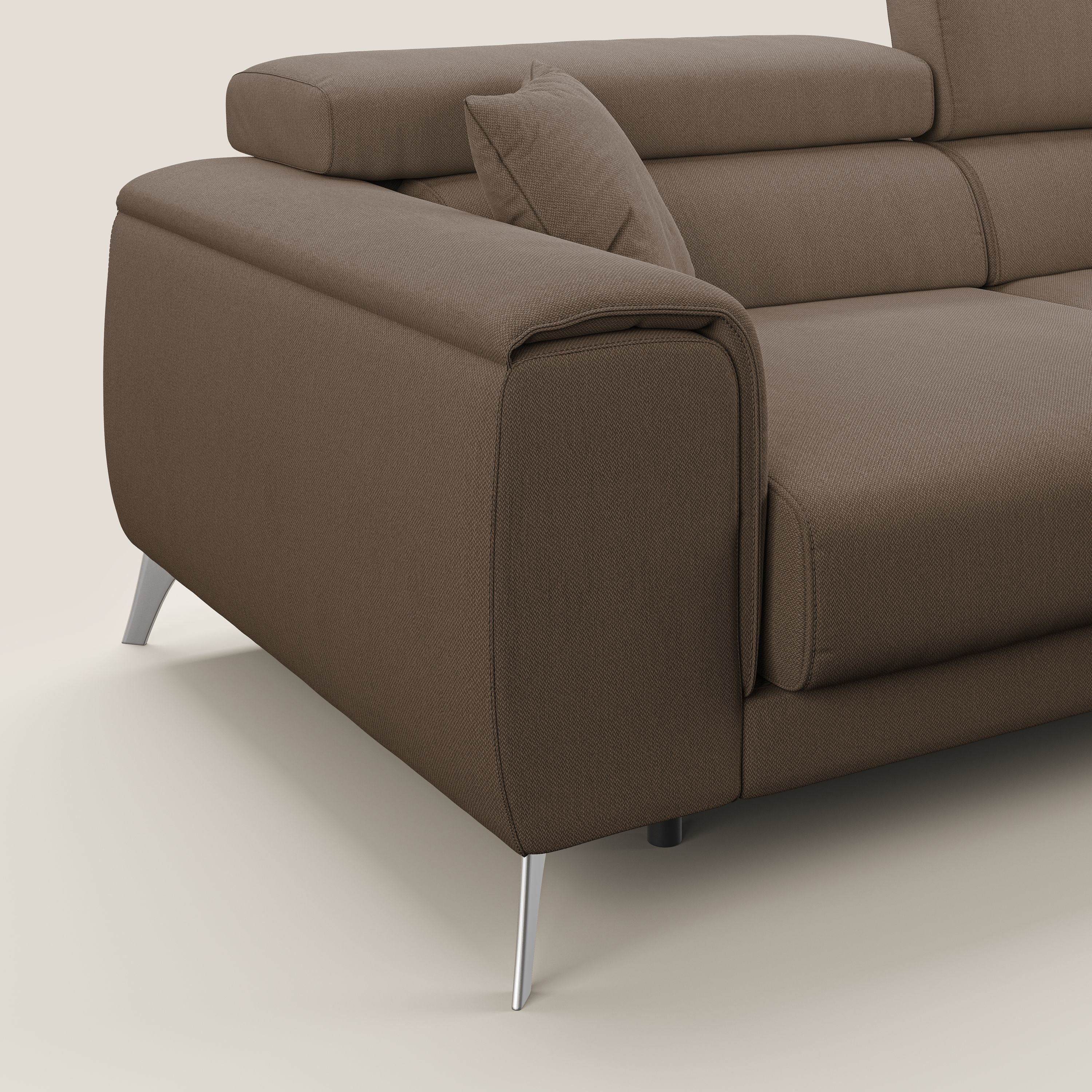 Fusion divano con sedute allungabili in tessuto smacchiabile T05 marrone - divitt.sbs