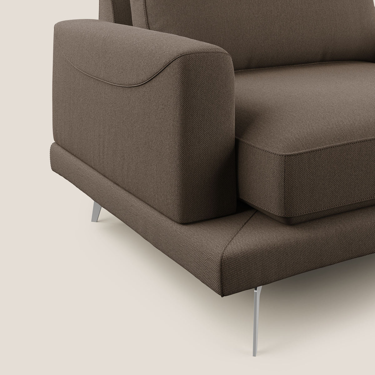 Dorian poltrona moderna in tessuto smacchiabile T05 marrone - divitt.sbs
