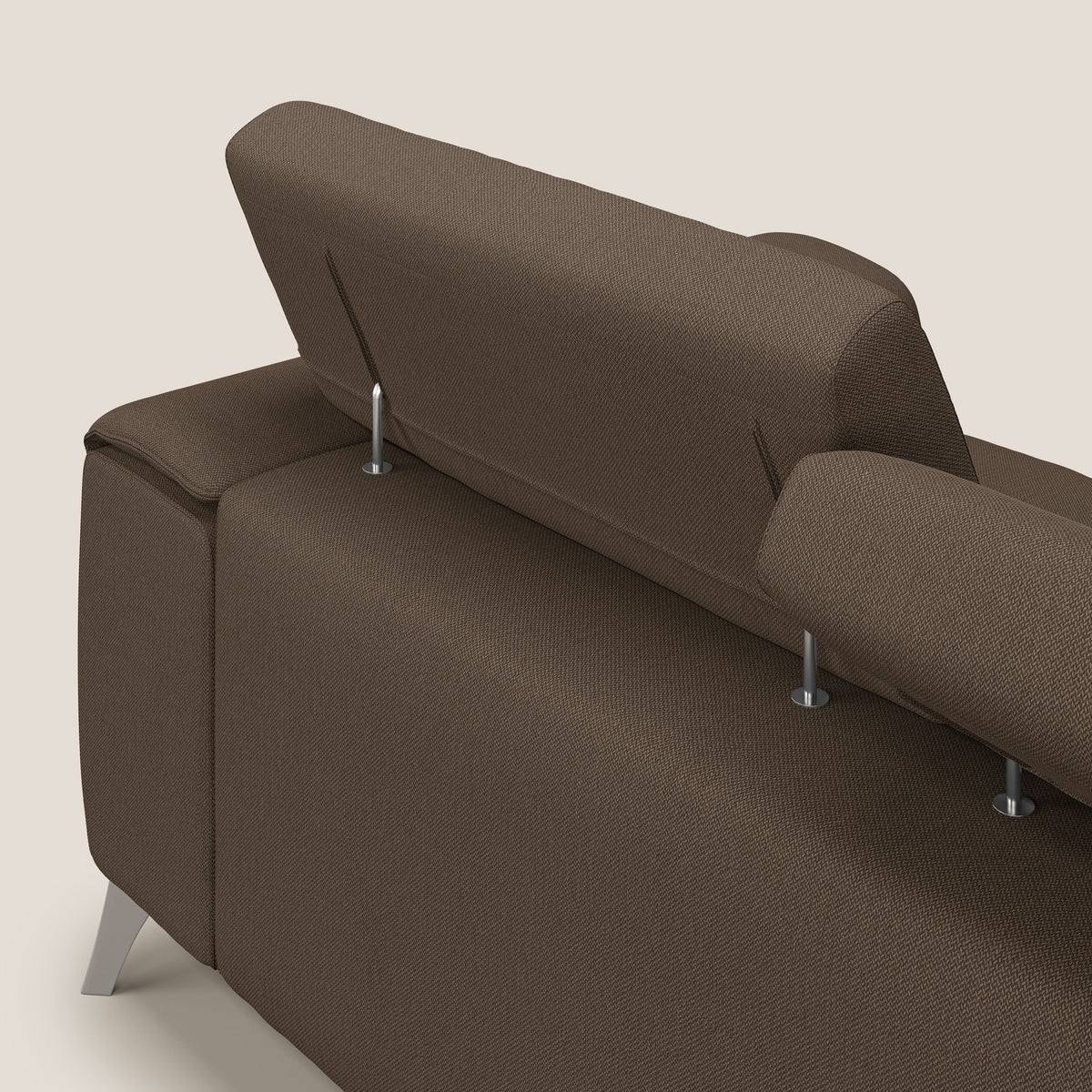 Fusion divano con 3 sedute allungabili in tessuto smacchiabile T05 marrone - divitt.sbs
