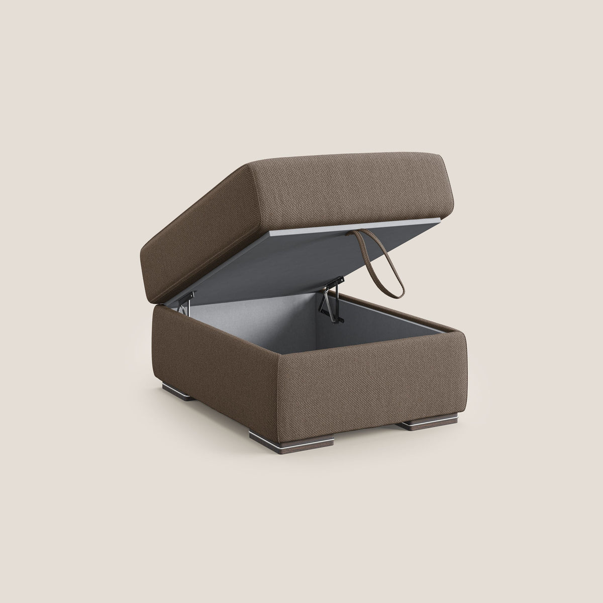 Sun pouf apribile contenitore in tessuto smacchiabile ad acqua T05 marrone - divitt.sbs
