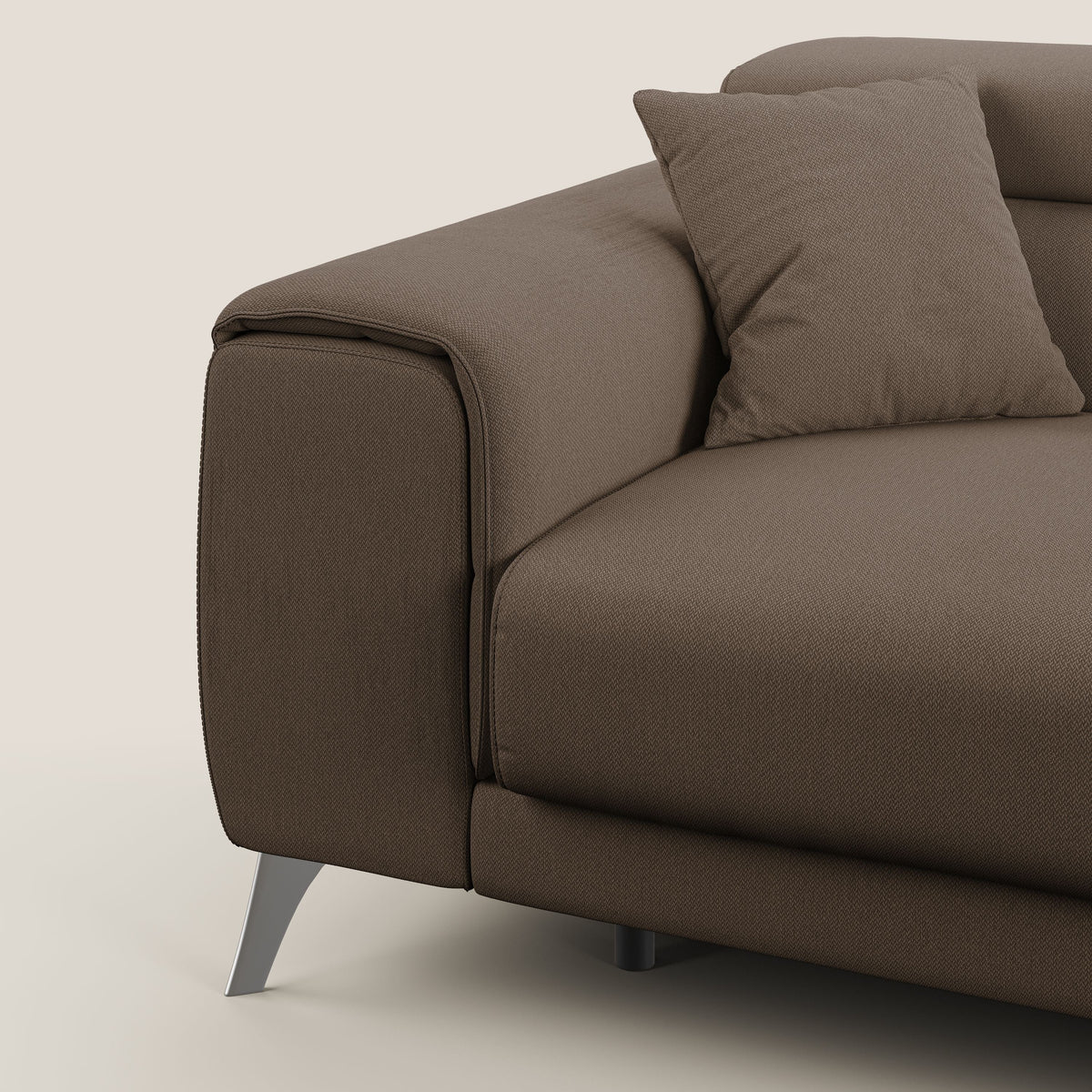 Fusion divano con sedute allungabili in tessuto smacchiabile T05 marrone - divitt.sbs