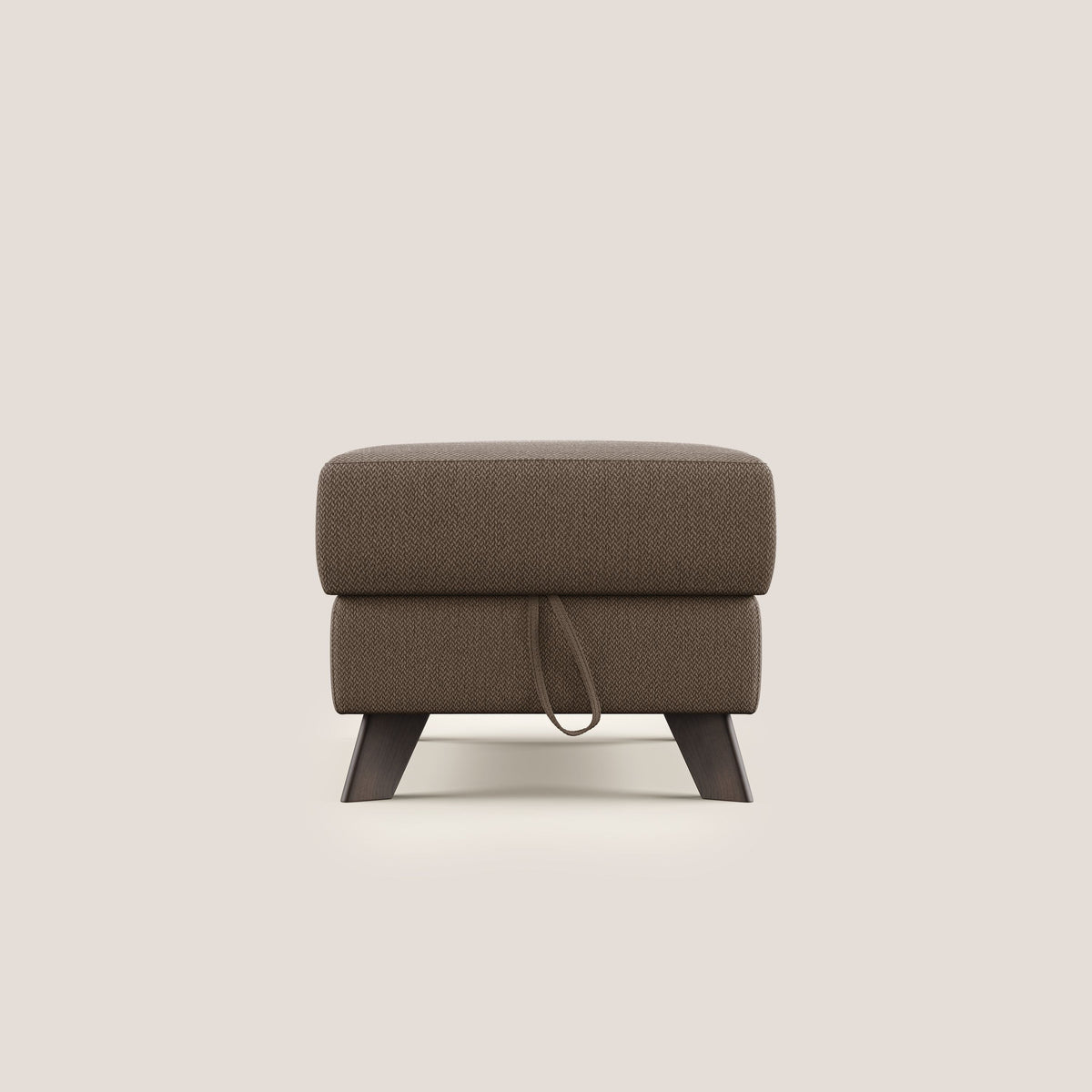 Moon Pouf contenitore e piedini alti in tessuto smacchiabile con acqua T05 marrone - divitt.sbs
