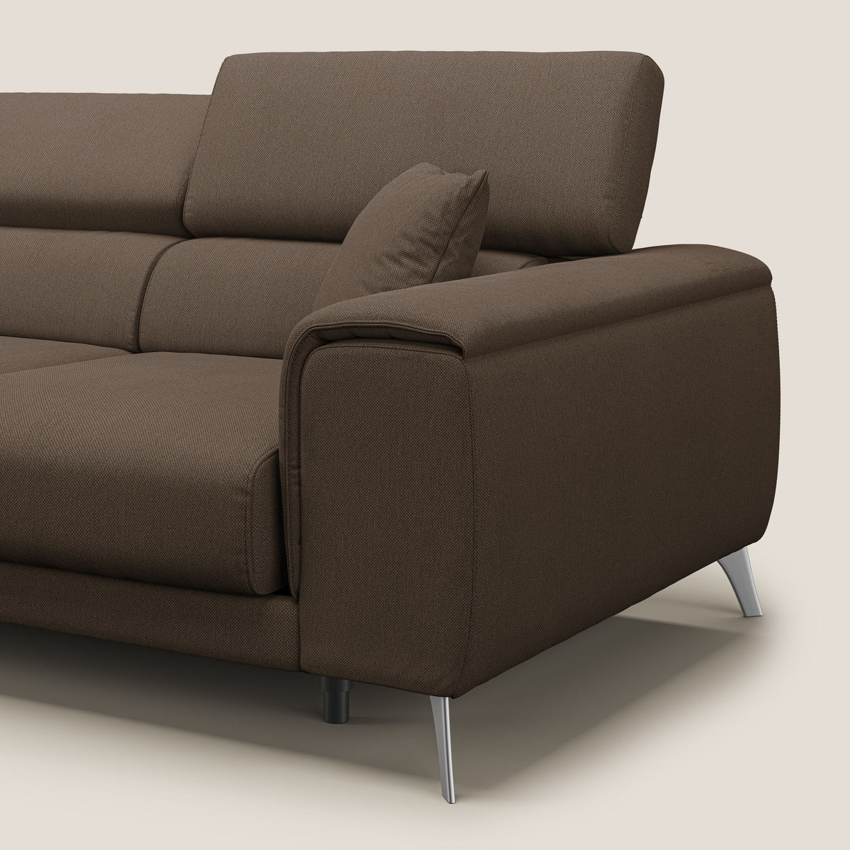 Fusion divano con 3 sedute allungabili in tessuto smacchiabile T05 marrone - divitt.sbs