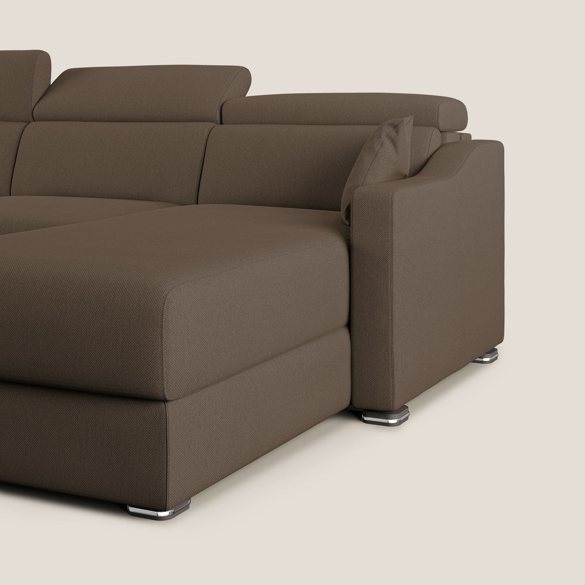 Amber divano letto angolare in tessuto smacchiabile T05 marrone - divitt.sbs