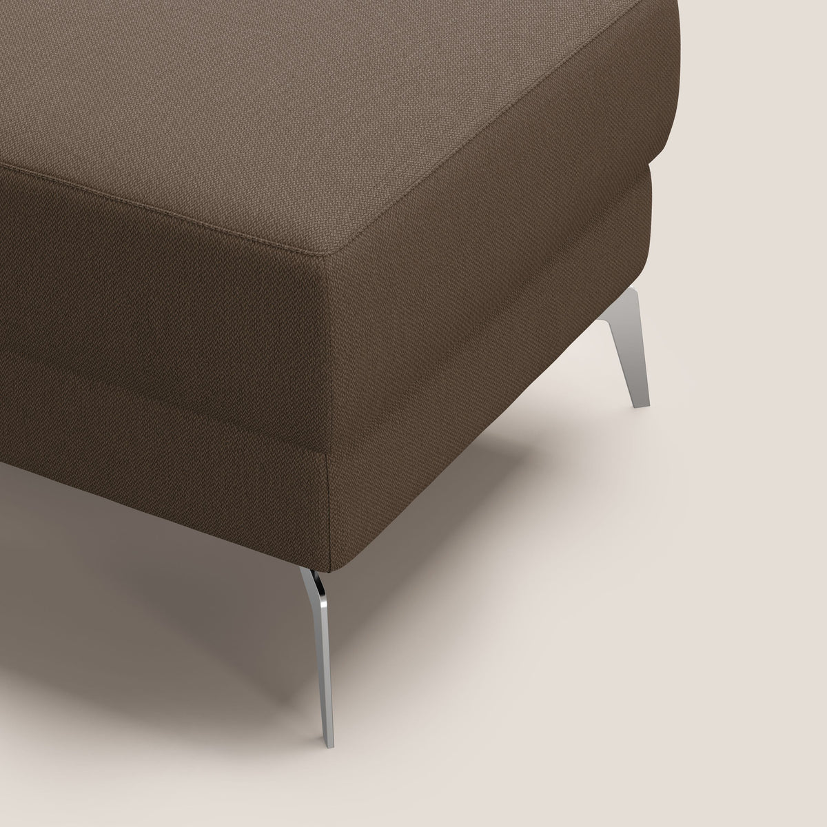 Star Pouf con piedini alti in tessuto smacchiabile T05 marrone - divitt.sbs