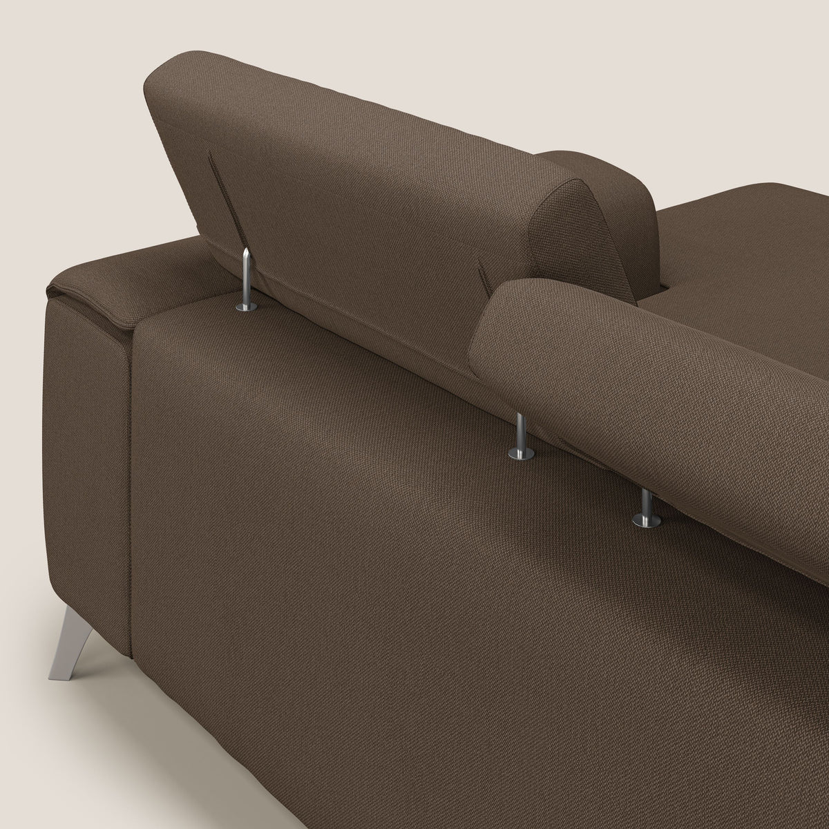Fusion Divano angolare con sedute scorrevoli in tessuto morbido smacchiabile T05 marrone - divitt.sbs