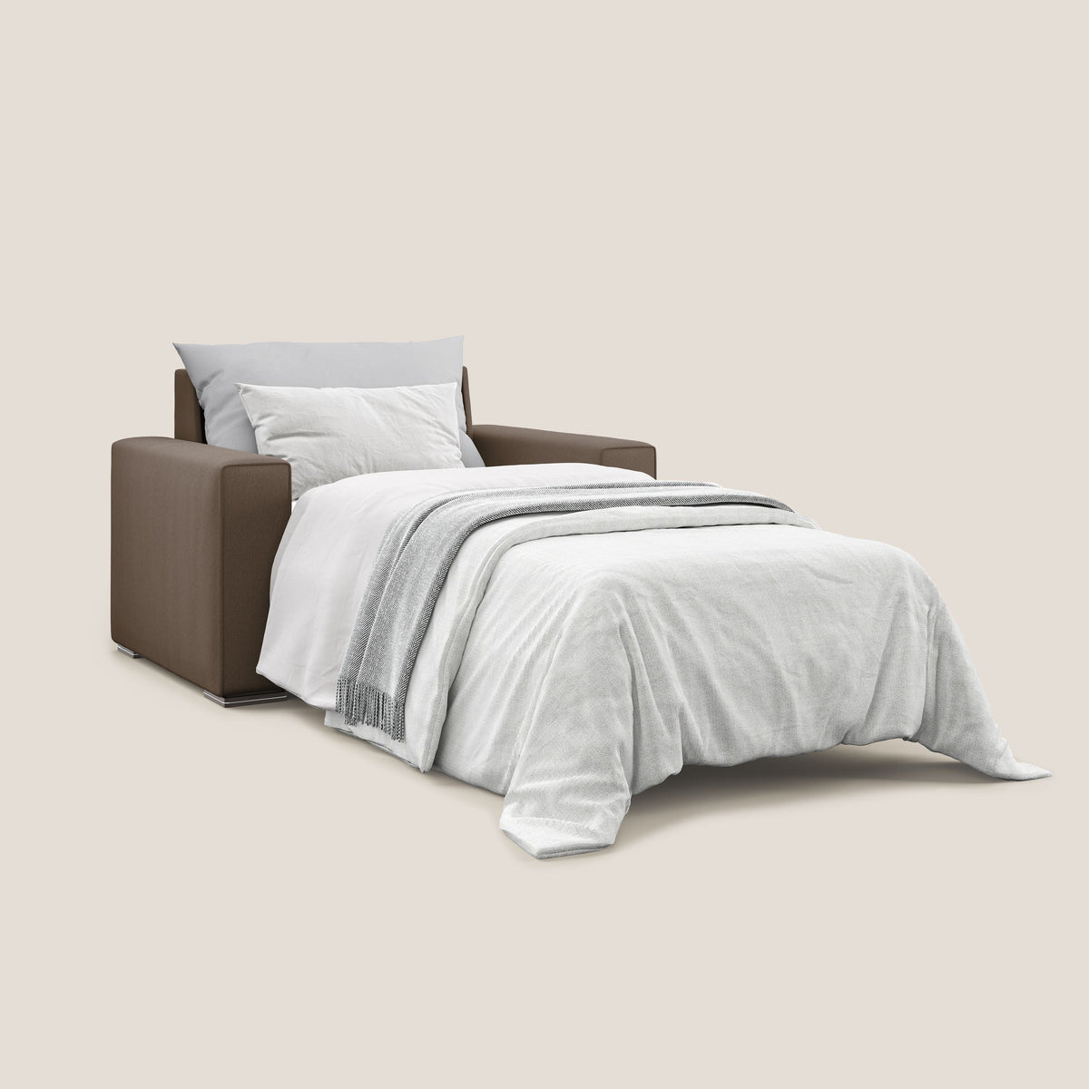 Dream poltrona letto in tessuto smacchiabile T05 marrone - divitt.sbs