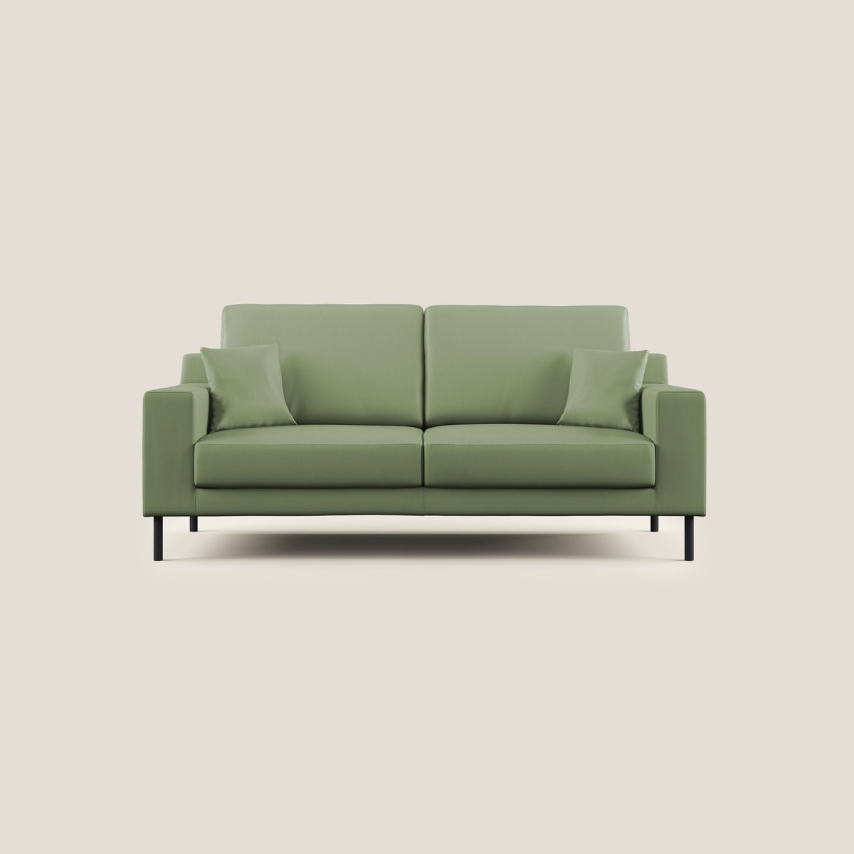 Uranio divano moderno lineare in Ecopelle impermeabile T04 verde - divitt.sbs