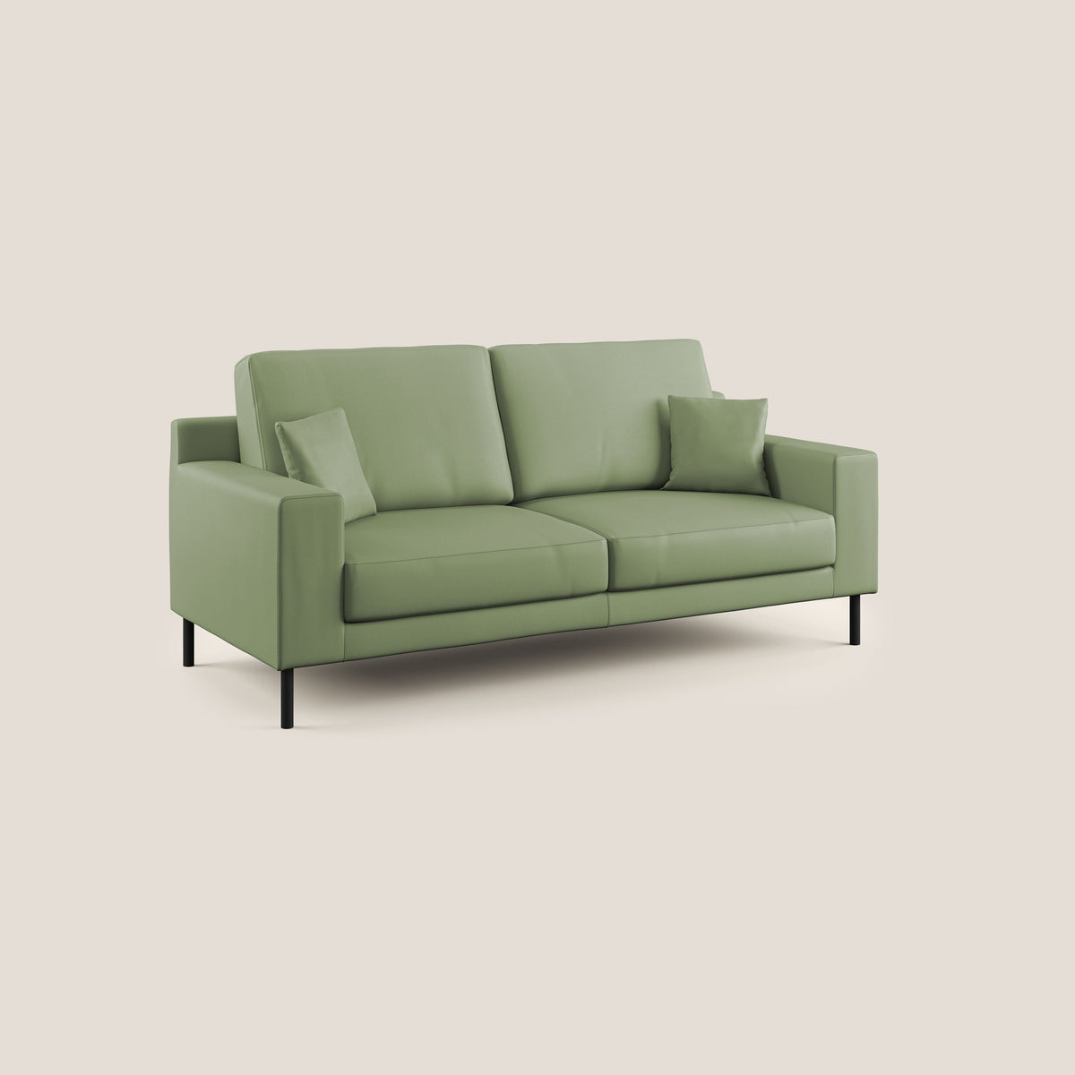 Uranio divano moderno lineare in Ecopelle impermeabile T04 verde - divitt.sbs