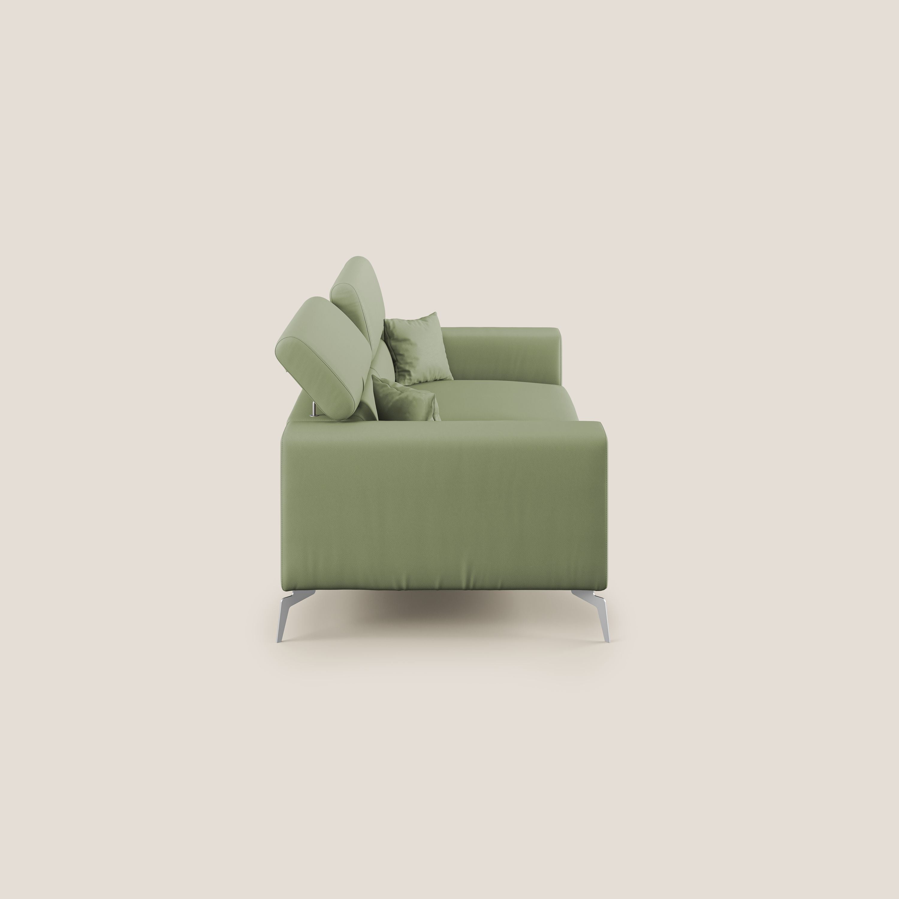 Blade Divano moderno con poggiatesta reclinabili in Ecopelle T04 verde - divitt.sbs