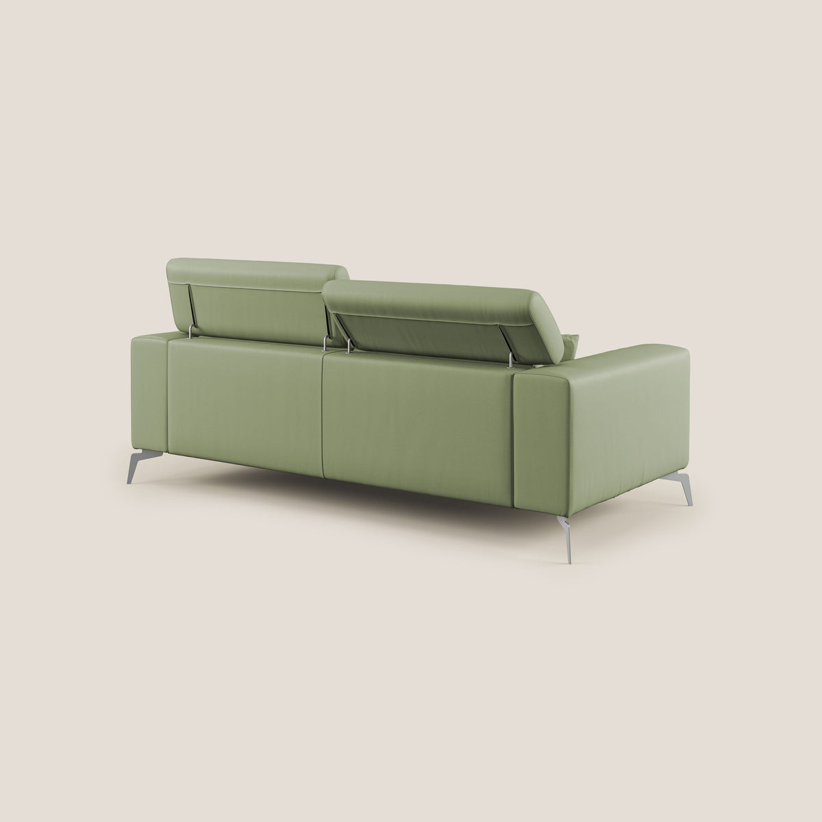 Blade Divano moderno con poggiatesta reclinabili in Ecopelle T04 verde - divitt.sbs